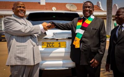 President Mnangagwa hands Bishop Mutendi luxury birthday gift